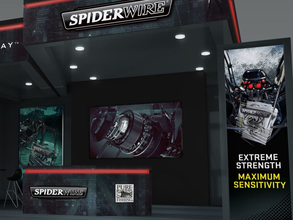 spiderwire pure fishing show expo stand layout David Lund Fishing The Reel Creative